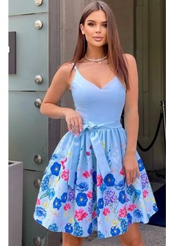 Koktajlowa sukienka w kwiaty 247-08 ze sklepu intimiti.pl w kategorii Sukienki - zdjęcie 187888395