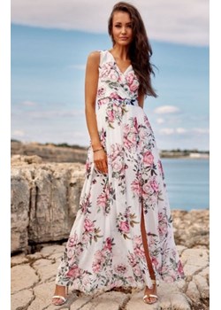 Szyfonowa długa sukienka letnia w kwiaty D12 ze sklepu intimiti.pl w kategorii Sukienki - zdjęcie 187888497