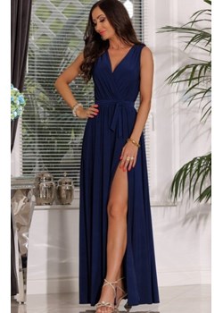 Długa sukienka wieczorowa gładka Salma granatowa ze sklepu intimiti.pl w kategorii Sukienki - zdjęcie 187888505