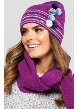 Kamea Kolorado czapka z pomponikami fuksja ze sklepu intimiti.pl w kategorii Czapki zimowe damskie - zdjęcie 187888547