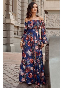 Elegancka długa sukienka w kwiaty 245/S61 ze sklepu intimiti.pl w kategorii Sukienki - zdjęcie 187888836