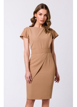 Stylove S336 ołówkowa sukienka z paskiem beżowa ze sklepu intimiti.pl w kategorii Sukienki - zdjęcie 187888847