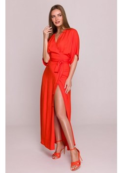 Stylove S406 wiskozowa sukienka maxi koralowa ze sklepu intimiti.pl w kategorii Sukienki - zdjęcie 187888896