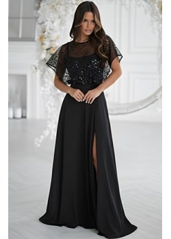 Bicotone długa sukienka z cekinowym bolerkiem czarna ze sklepu intimiti.pl w kategorii Sukienki - zdjęcie 187888996