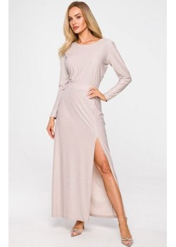 Długa brokatowa sukienka M719 szampańska ze sklepu intimiti.pl w kategorii Sukienki - zdjęcie 187889045