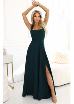 Numoco 633-2 AURELIA długa sukienka z rozcięciem na nogę i dekoltem w caro ze sklepu intimiti.pl w kategorii Sukienki - zdjęcie 187889115