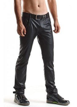 Czarne spodnie wetlook męskie RMVittorio001 ze sklepu intimiti.pl w kategorii Spodnie męskie - zdjęcie 187889138