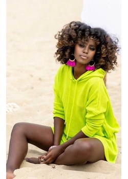 Oversizowa bluza z kapturem lime F1250 ze sklepu intimiti.pl w kategorii Bluzy damskie - zdjęcie 187889145