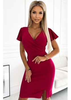 Numoco 479-4 NINA sukienka z kopertowym dekoltem, rękawkiem i paskiem ze sklepu intimiti.pl w kategorii Sukienki - zdjęcie 187889166
