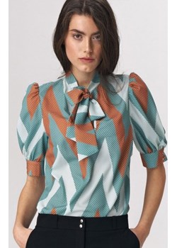 Elegancka bluzka z kokardą zygzak b111 ze sklepu intimiti.pl w kategorii Bluzki damskie - zdjęcie 187889189