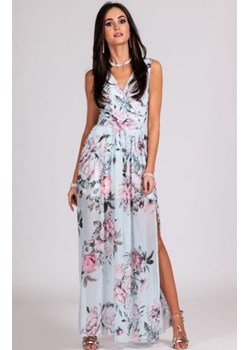 Szyfonowa długa sukienka letnia w kwiaty D22 ze sklepu intimiti.pl w kategorii Sukienki - zdjęcie 187889246