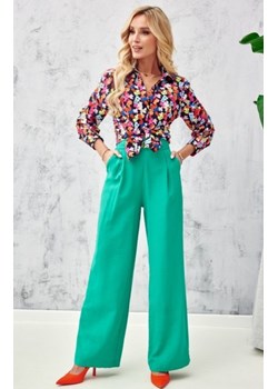 Szerokie spodnie plazzo zielone 0011 ze sklepu intimiti.pl w kategorii Spodnie damskie - zdjęcie 187889418