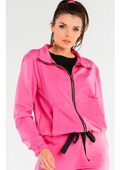 Oversizowa różowa bluza z kapturem M246 ze sklepu intimiti.pl w kategorii Bluzy damskie - zdjęcie 187889528