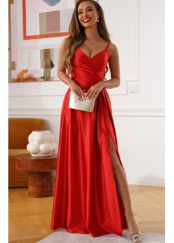 Nifiko Stella satynowa długa sukienka czerwona ze sklepu intimiti.pl w kategorii Sukienki - zdjęcie 187889878