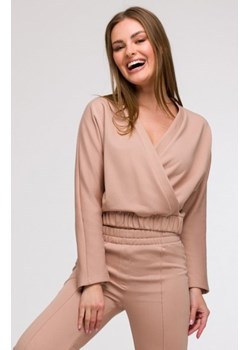 Bewear B292 bluza z kopertowym dekoltem mokka ze sklepu intimiti.pl w kategorii Bluzy damskie - zdjęcie 187889908