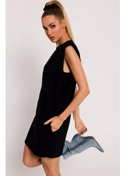 Moe sukienka mini z poduszkami na ramionach czarna M789 ze sklepu intimiti.pl w kategorii Sukienki - zdjęcie 187890109