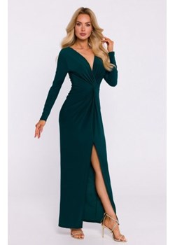 Moe suknia z elastycznej dzianiny z przeplotem butelkowa zieleń M840 ze sklepu intimiti.pl w kategorii Sukienki - zdjęcie 187890126