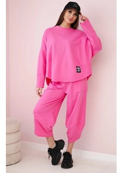 Komplet bawełniany bluza i spodnie różowy ze sklepu intimiti.pl w kategorii Dresy damskie - zdjęcie 187890179