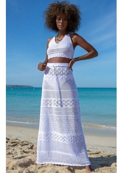 Ażurowy biały letni komplet top i spódnica F1462 ze sklepu intimiti.pl w kategorii Komplety i garnitury damskie - zdjęcie 187890195