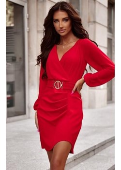 Duet Mira mini sukienka z paskiem czerwona ze sklepu intimiti.pl w kategorii Sukienki - zdjęcie 187890378