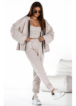 Dwuczęściowy komplet dresowy Suwak beżowy ze sklepu intimiti.pl w kategorii Dresy damskie - zdjęcie 187890406