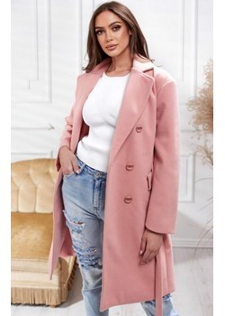 Elegancki różowy płaszcz damski ze sklepu intimiti.pl w kategorii Płaszcze damskie - zdjęcie 187890567