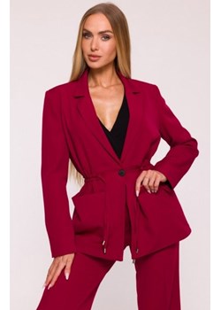 Moe marynarka marszczona w talii bordowa M873 ze sklepu intimiti.pl w kategorii Marynarki damskie - zdjęcie 187890688