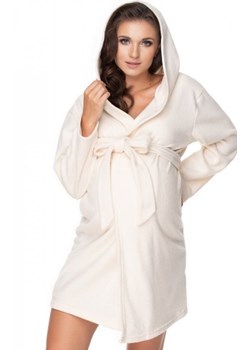 Kremowy ciążowy szlafrok polar 0148 ze sklepu intimiti.pl w kategorii Szlafroki damskie - zdjęcie 187890776