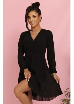 Numoco 313-17 ISABELLE plisowana sukienka z długim rękawem i dekoltem ze sklepu intimiti.pl w kategorii Sukienki - zdjęcie 187890889