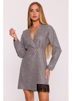 Moe sukienka tweedowa z koronką grafitowa M871 ze sklepu intimiti.pl w kategorii Sukienki - zdjęcie 187890917
