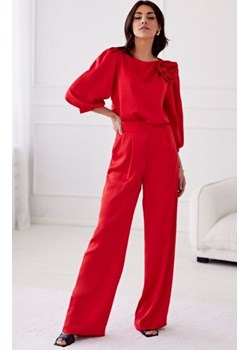 *Długie satynowe spodnie z wysokim stanem czerwone ze sklepu intimiti.pl w kategorii Spodnie damskie - zdjęcie 187890926
