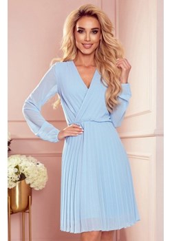 Numoco 313-10 ISABELLE plisowana sukienka z dekoltem i długim rękawkiem ze sklepu intimiti.pl w kategorii Sukienki - zdjęcie 187891137