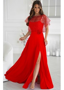 Bicotone długa sukienka z cekinowym bolerkiem czerwona ze sklepu intimiti.pl w kategorii Sukienki - zdjęcie 187891755