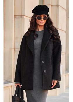 Długa kurtka typu baranek z kieszeniami czarna ze sklepu intimiti.pl w kategorii Kurtki damskie - zdjęcie 187891776
