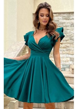 Bicotone rozkloszowana sukienka zielona z falbankami 281 ze sklepu intimiti.pl w kategorii Sukienki - zdjęcie 187891806