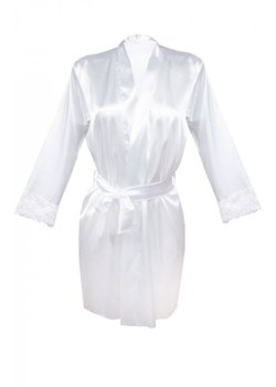 Dkaren Hazel satynowy szlafroczek damski biały ze sklepu intimiti.pl w kategorii Szlafroki damskie - zdjęcie 187891888