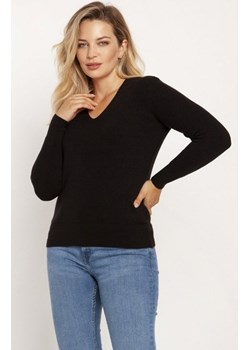 MKM SWE243 cienki sweterek w serek czarny ze sklepu intimiti.pl w kategorii Swetry damskie - zdjęcie 187891905