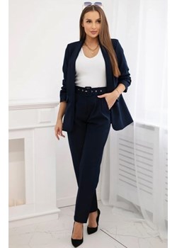 Komplet elegancki marynarka ze spodniami granatowy ze sklepu intimiti.pl w kategorii Marynarki damskie - zdjęcie 187891995