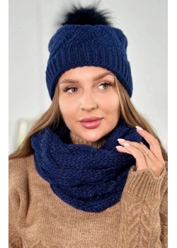 Komplet damski czapka i komin granatowy ze sklepu intimiti.pl w kategorii Komplety czapka i szalik damskie - zdjęcie 187892029