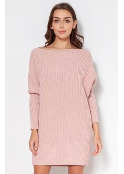 Oversizowy sweter damski różowy SWE135 ze sklepu intimiti.pl w kategorii Swetry damskie - zdjęcie 187892086