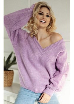 Oversizowy sweter damski lila 30083 ze sklepu intimiti.pl w kategorii Swetry damskie - zdjęcie 187892089