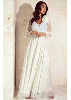 Elizabeth Stella długa sukienka z różą ecru ze sklepu intimiti.pl w kategorii Sukienki - zdjęcie 187892156