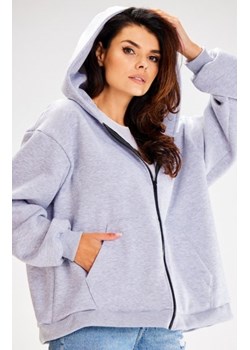 Awama A610 oversizowa bluza z kapturem szara ze sklepu intimiti.pl w kategorii Bluzy damskie - zdjęcie 187892168