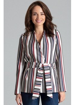 Wiązany żakiet damski w paski L061 ze sklepu intimiti.pl w kategorii Marynarki damskie - zdjęcie 187892318
