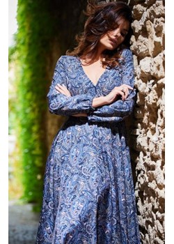 Awama rozkloszowana sukienka midi A466 navy ze sklepu intimiti.pl w kategorii Sukienki - zdjęcie 187892438