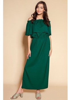 Długa sukienka hiszpanka z rozcięciem zielona SUK200 ze sklepu intimiti.pl w kategorii Sukienki - zdjęcie 187892585