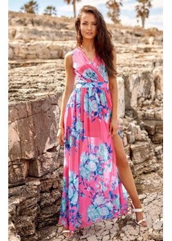 Elegancka długa sukienka w kwiaty 361/U98 ze sklepu intimiti.pl w kategorii Sukienki - zdjęcie 187892777