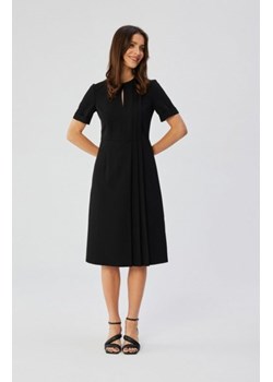 Stylove S361 sukienka z ozdobnymi zakładkami na boku czarna ze sklepu intimiti.pl w kategorii Sukienki - zdjęcie 187892987