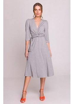 Stylove S404 sukienka z przeplotem z modalu szara ze sklepu intimiti.pl w kategorii Sukienki - zdjęcie 187893018