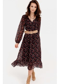 Sukienka midi z falbaną w kwiaty 0241/R13 ze sklepu intimiti.pl w kategorii Sukienki - zdjęcie 187893028